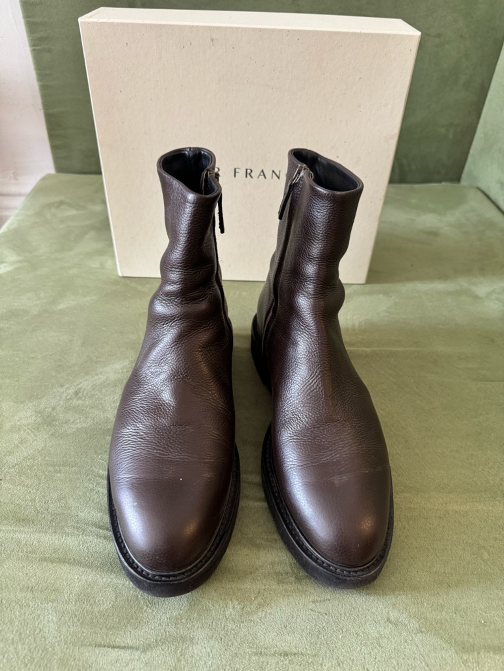 Dear Frances Brown Leather Ankle Boots